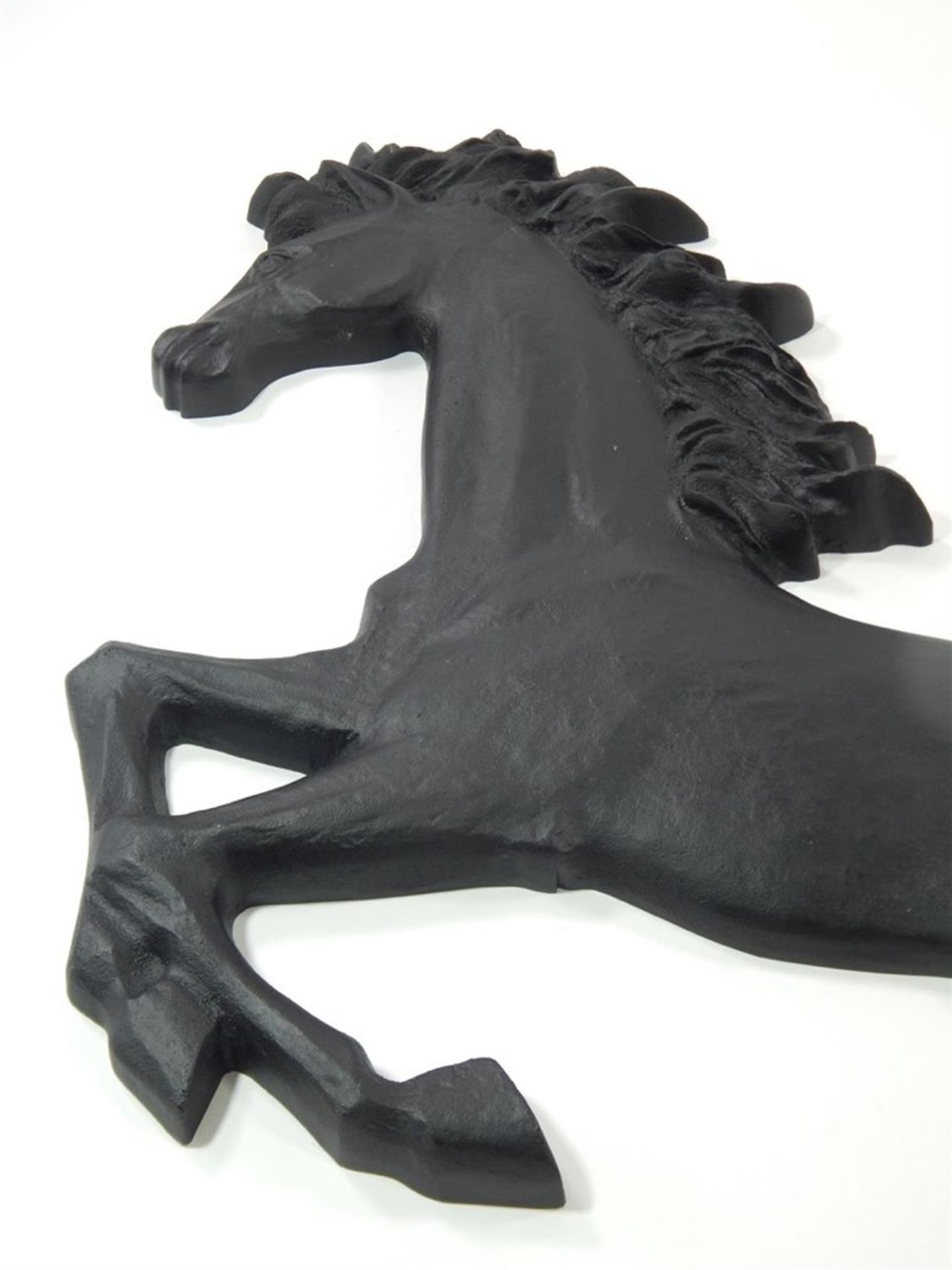 Large Aluminum Cavallino Prancing Horse Sign (Black) - Image 9 of 10