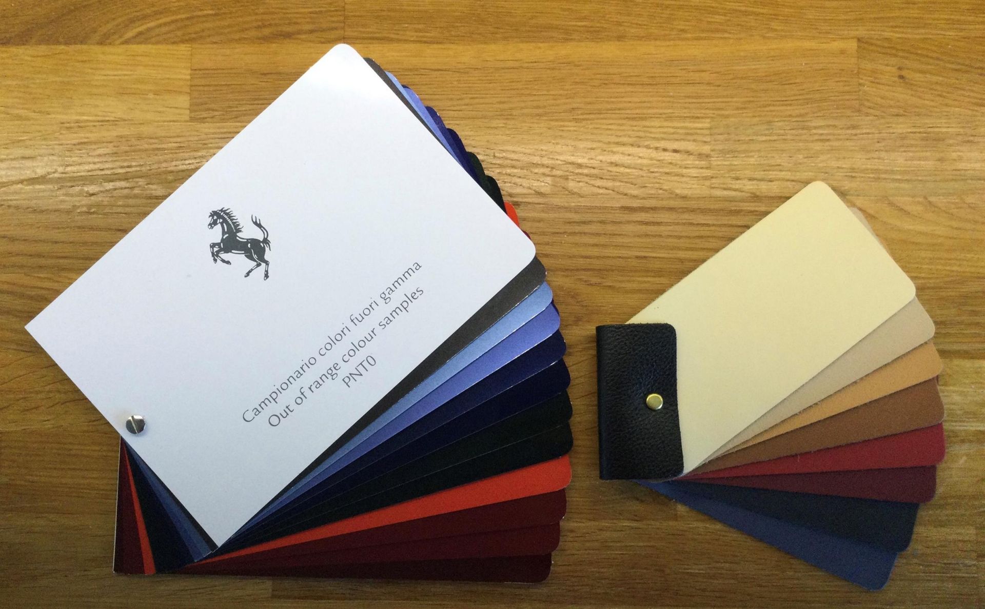 Two Rare and Original Ferrari Colour-Swatch Booklets