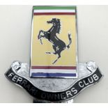 An Original and Unused Ferrari Owners Club Grille Badge