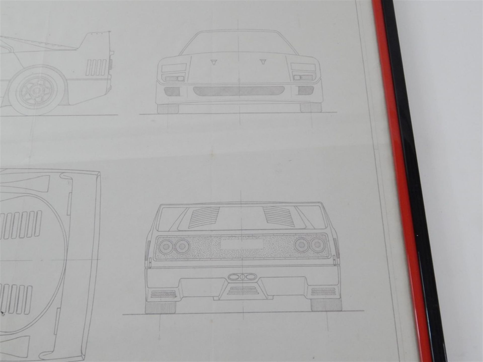 1987 - 1992 Ferrari F40 Factory Blueprint Framed - Image 4 of 10