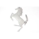 Large Aluminium Cavallino Prancing Horse Sign (Silver)