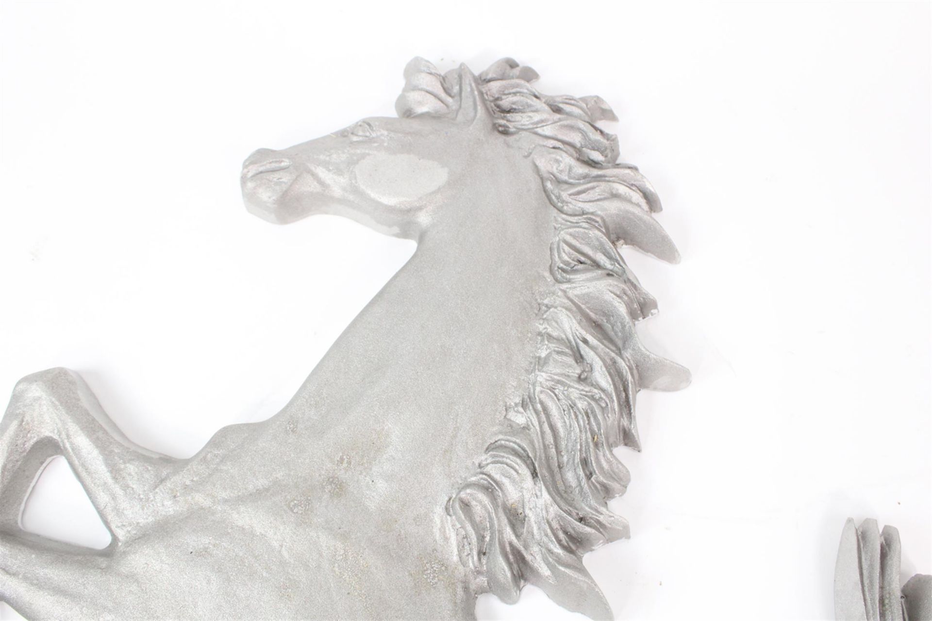 Large Aluminium Cavallino Prancing Horse Sign (Silver) - Image 5 of 6