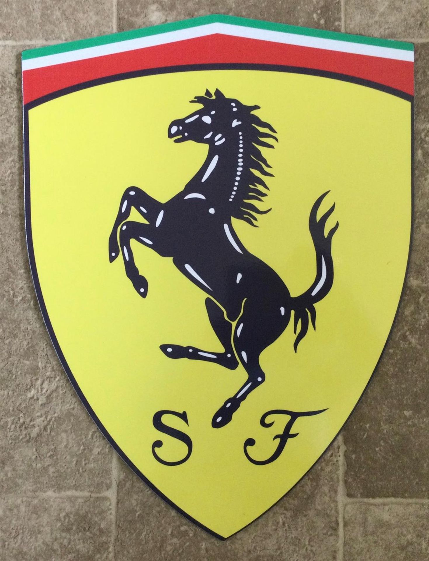 Metal Ferrari-Themed Wall Shield