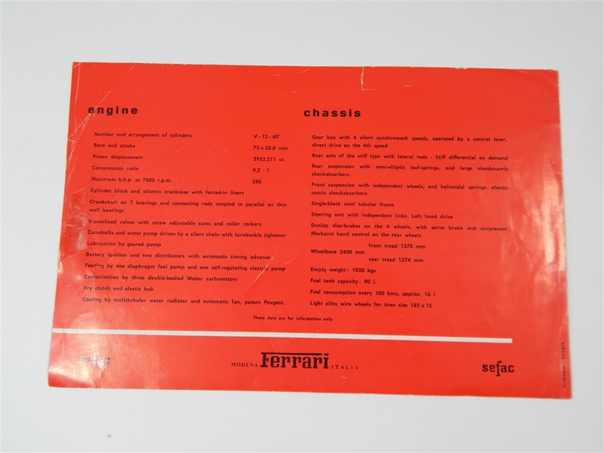 Ferrari 250 SWB Sales Brochure - Image 2 of 6