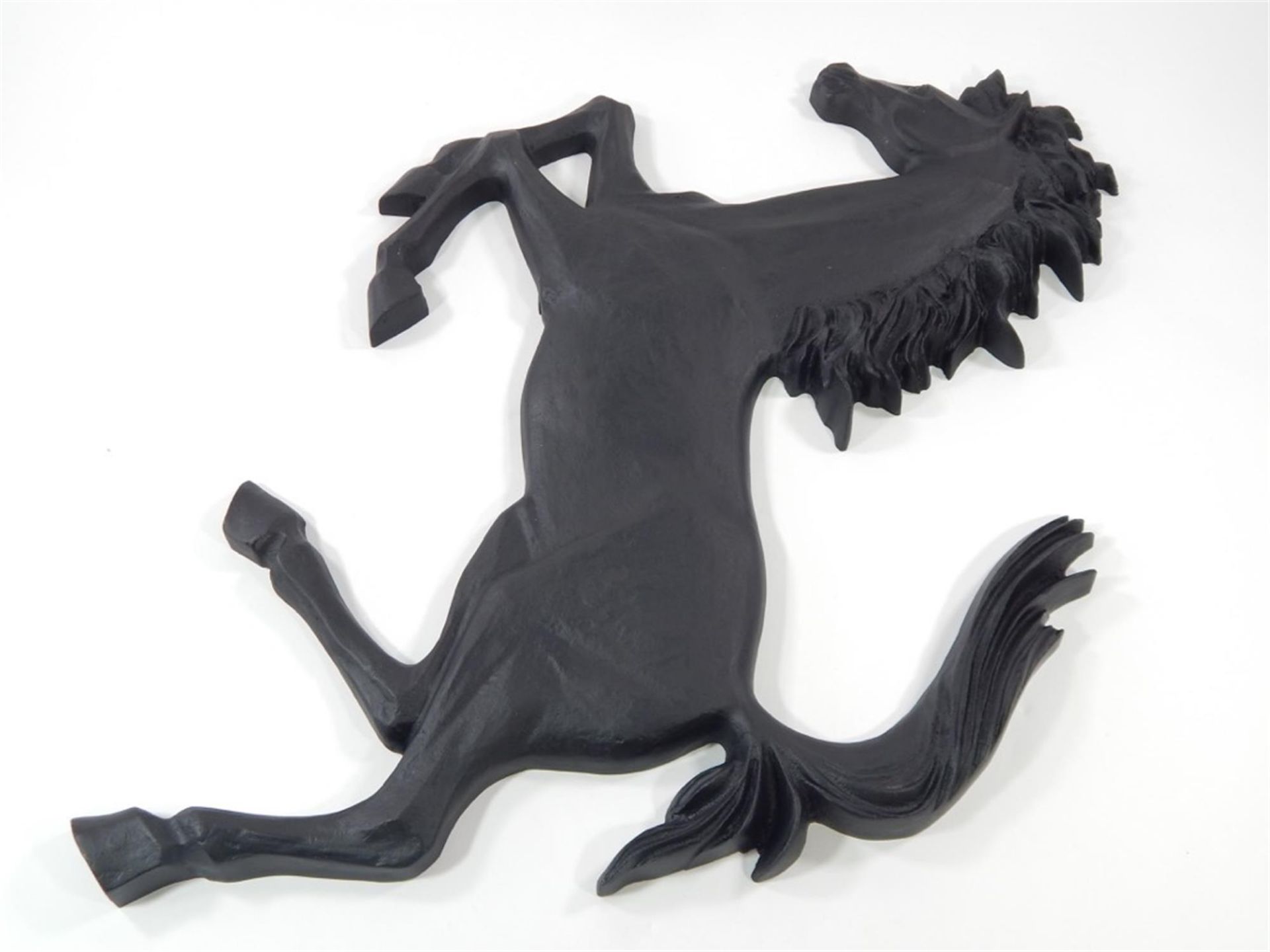 Large Aluminum Cavallino Prancing Horse Sign (Black) - Image 4 of 10