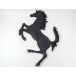 Large Aluminum Cavallino Prancing Horse Sign (Black)
