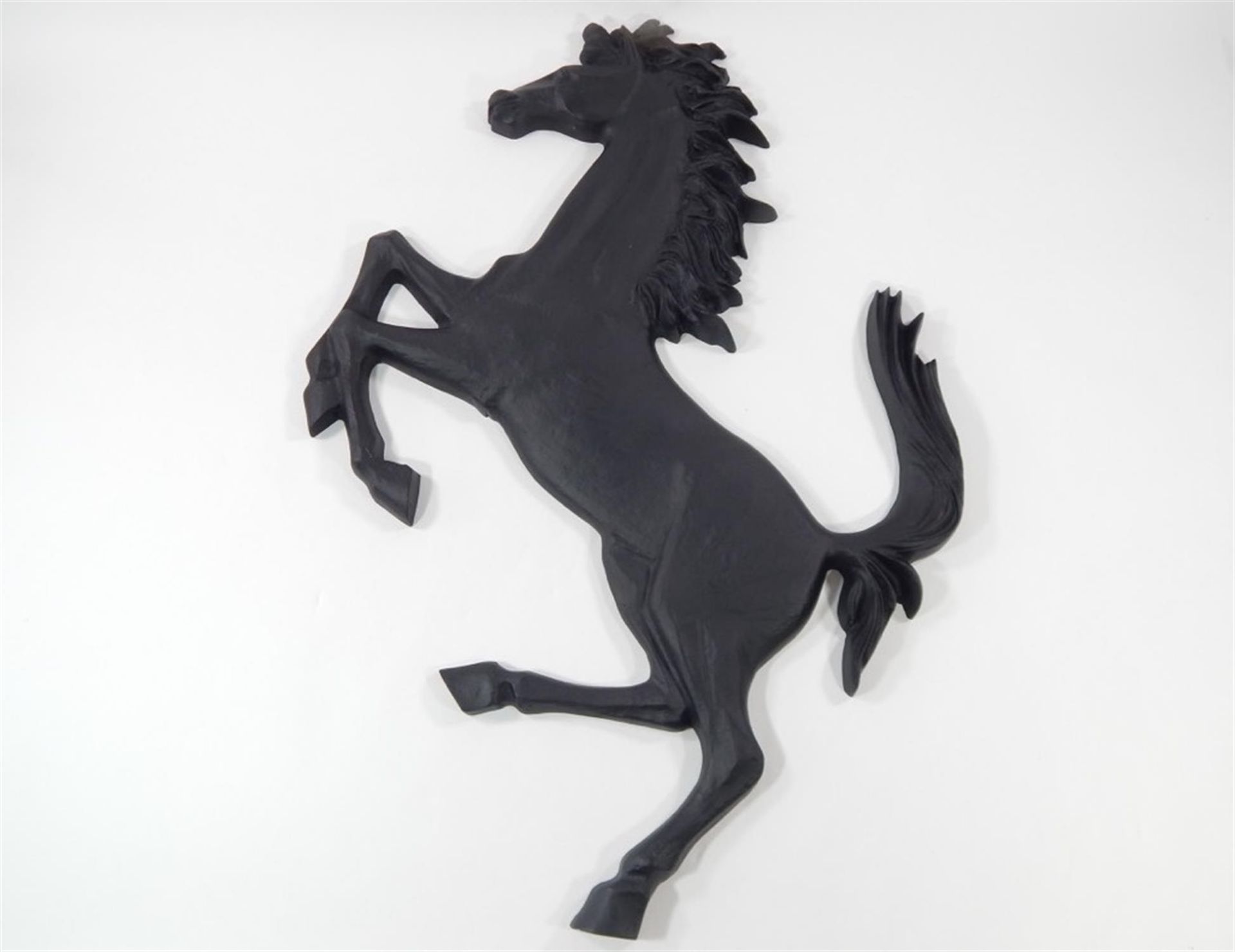 Large Aluminum Cavallino Prancing Horse Sign (Black)