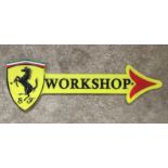 A Contemporary Cast-Metal Ferrari-Themed ‘Workshop’ Arrow Sign