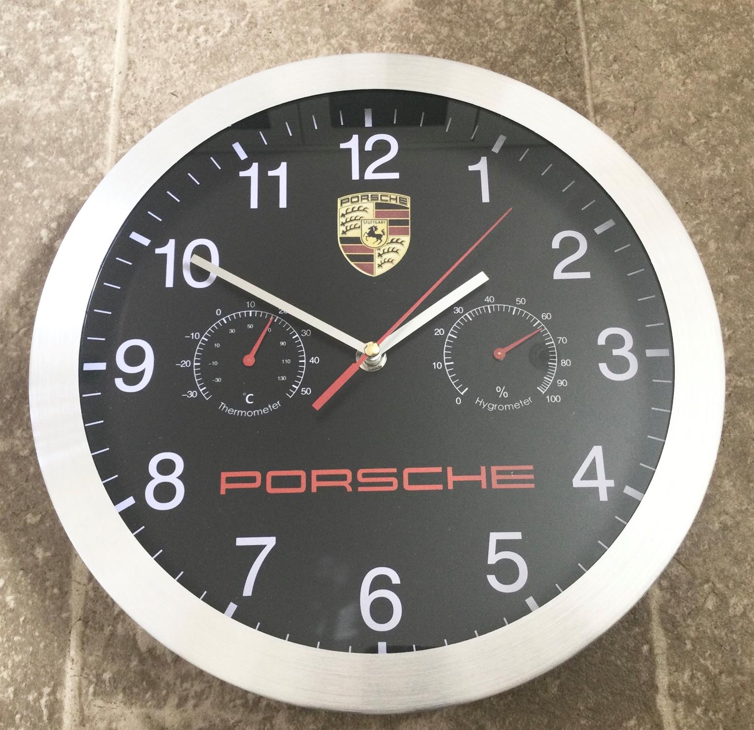 Black-Faced Porsche Wall Clock