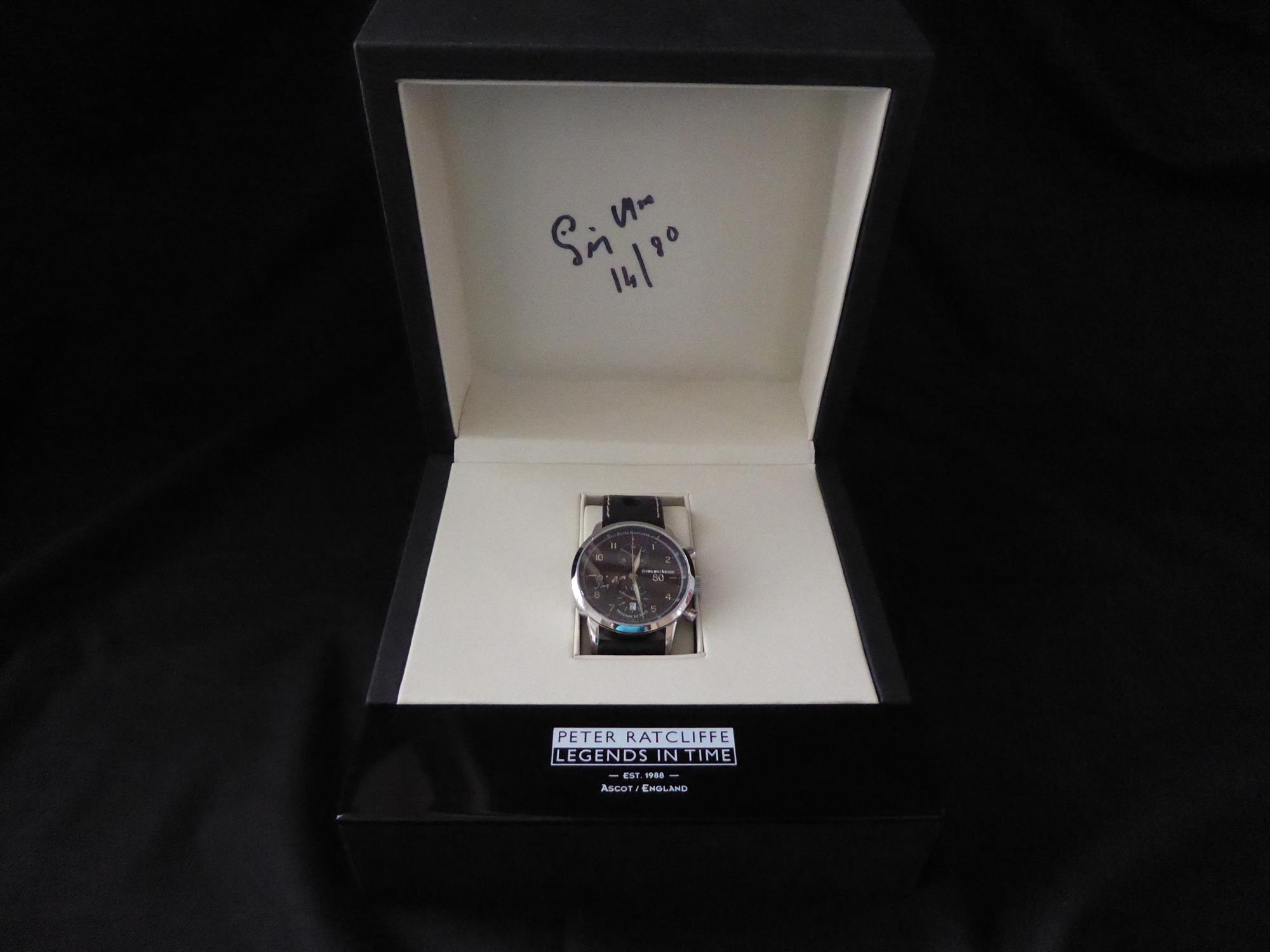 Stirling Moss' 80th Birthday Watch with Black Dial 14/80 - Image 3 of 3