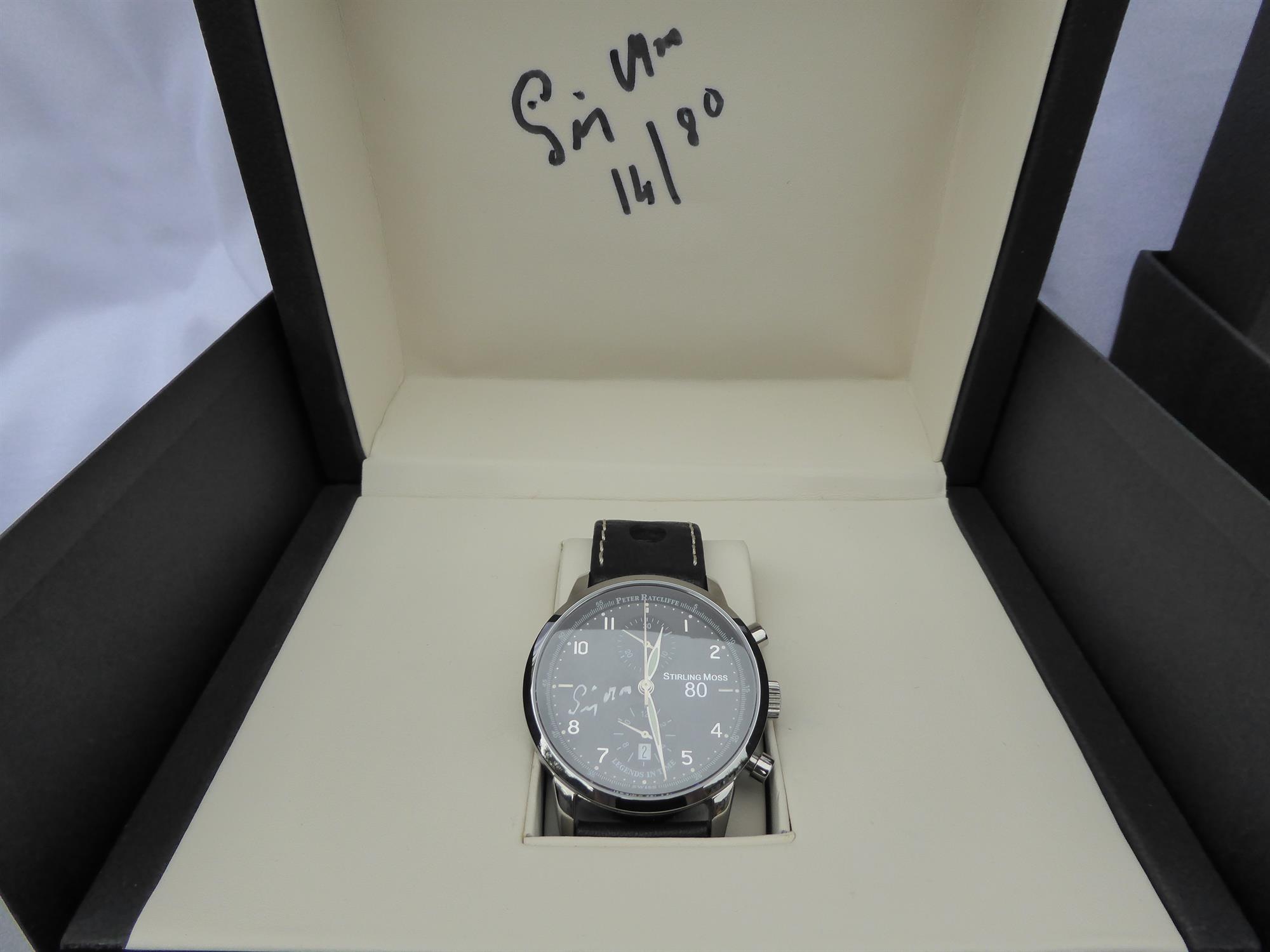 Stirling Moss' 80th Birthday Watch with Black Dial 14/80 - Image 2 of 3