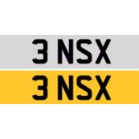 Registration Number 3 NSX and Custom-Made Number Plates