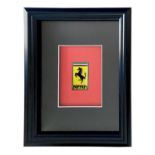 Framed and Mounted Ferrari Badge*