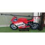 Hand-Painted Ducati Shop Sign and Bracket/Wall Art*