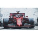 Sebastian Vettel Ferrari - Original Acrylic on Canvas Painting by Tony Upson