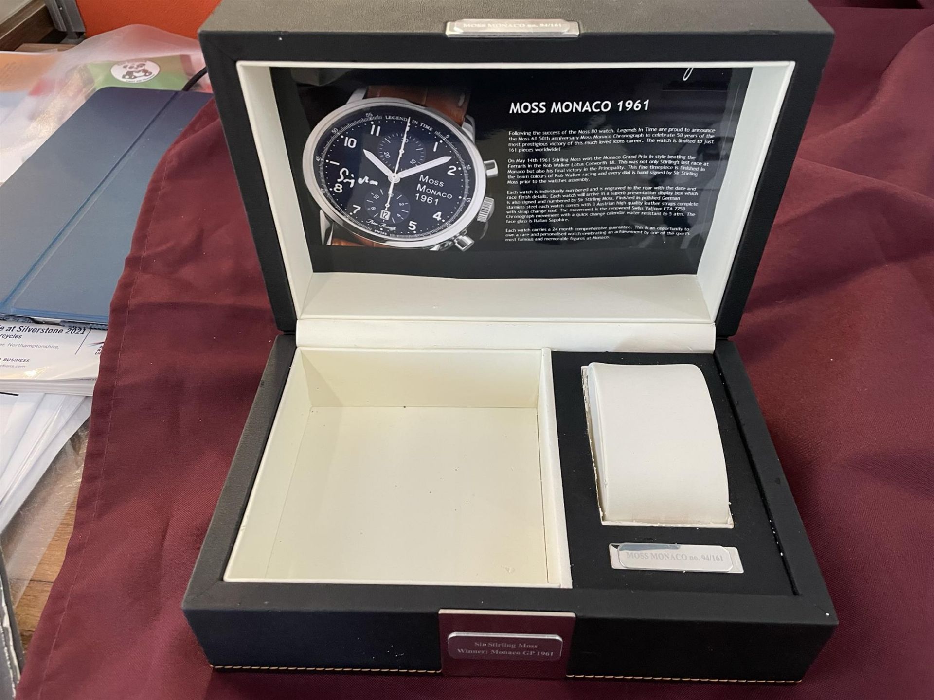 'Monaco 1961'. Stirling Moss-signed Peter Ratcliffe Chronograph - Image 6 of 10