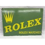 A vintage Rolex enamelled metal advertising sign.