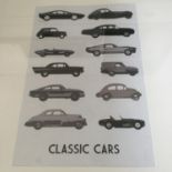 A Fine Monochromatic Framed ‘Classic Cars’ Art Print.