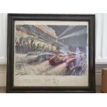 Geo Ham Print '1954 Le Mans' Signed by Pierre Marchal