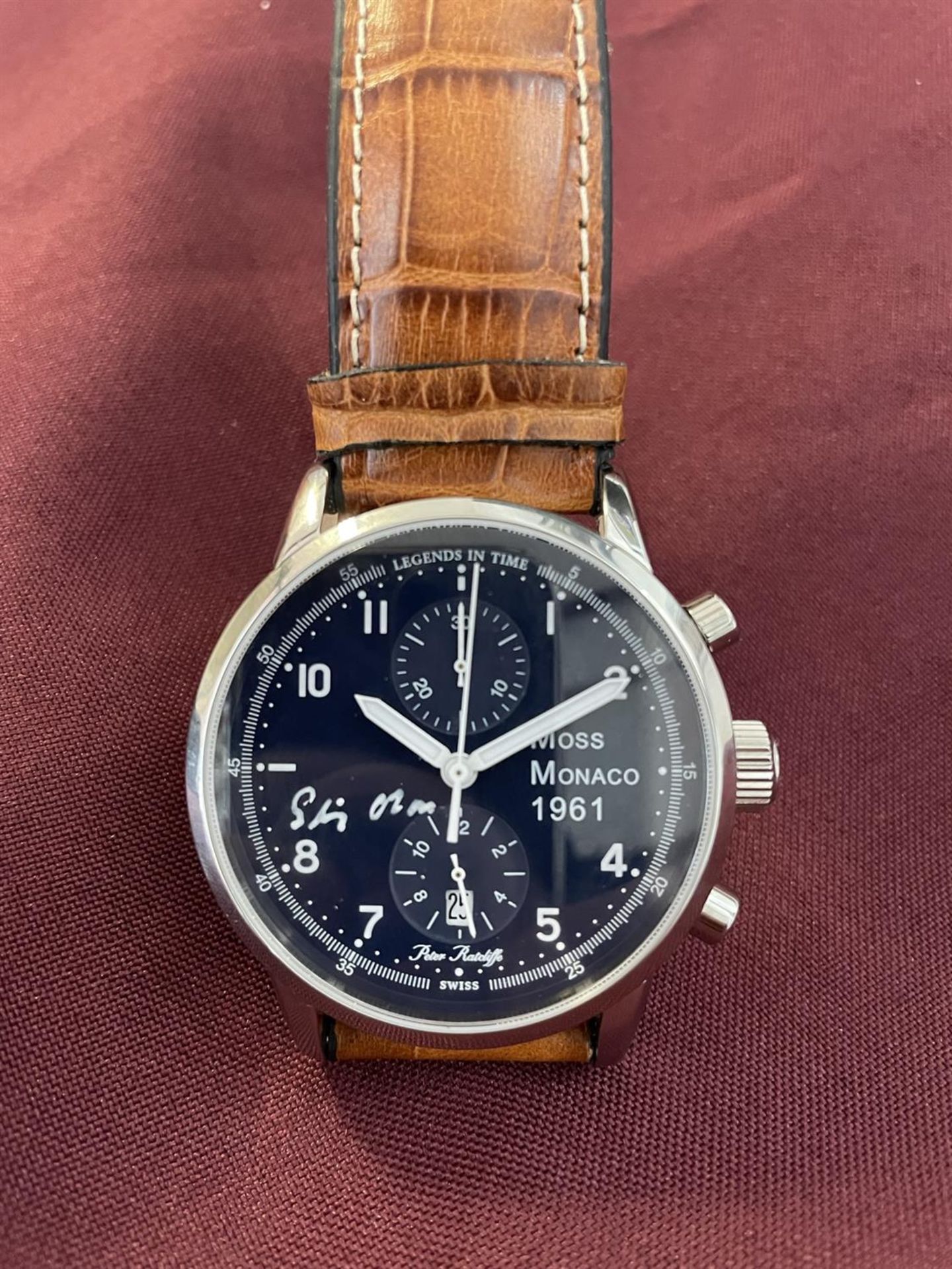 'Monaco 1961'. Stirling Moss-signed Peter Ratcliffe Chronograph