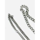 Hallmarked silver watch chain, together with another silver chain
