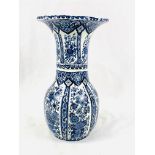 Delft blue and white floral decorated Baluster vase