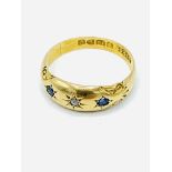 18ct gold, sapphire and diamond ring