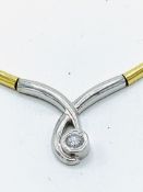 18ct yellow and white gold articulated solitaire diamond necklace