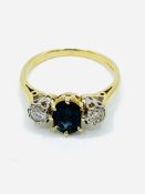 18ct gold, sapphire and diamond trilogy ring