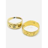 Two 18ct gold rings