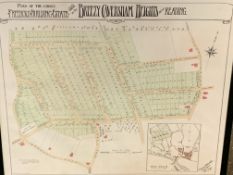 Framed and glazed plan of "The Choice Freehold Building Estate situate on Breezy Caversham Heights"