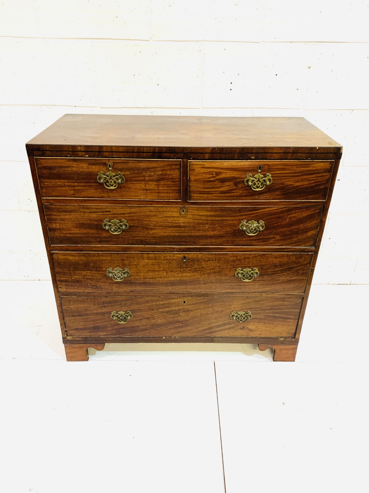 Mahogany chest of two over three drawers