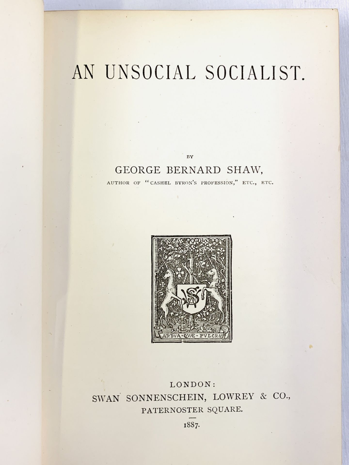 An Unsocial Socialist by George Bernard Shaw, 1887. Half leather bound. - Image 2 of 3