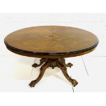 Mahogany oval tilt top tea table.