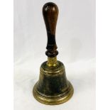 Large brass school hand bell