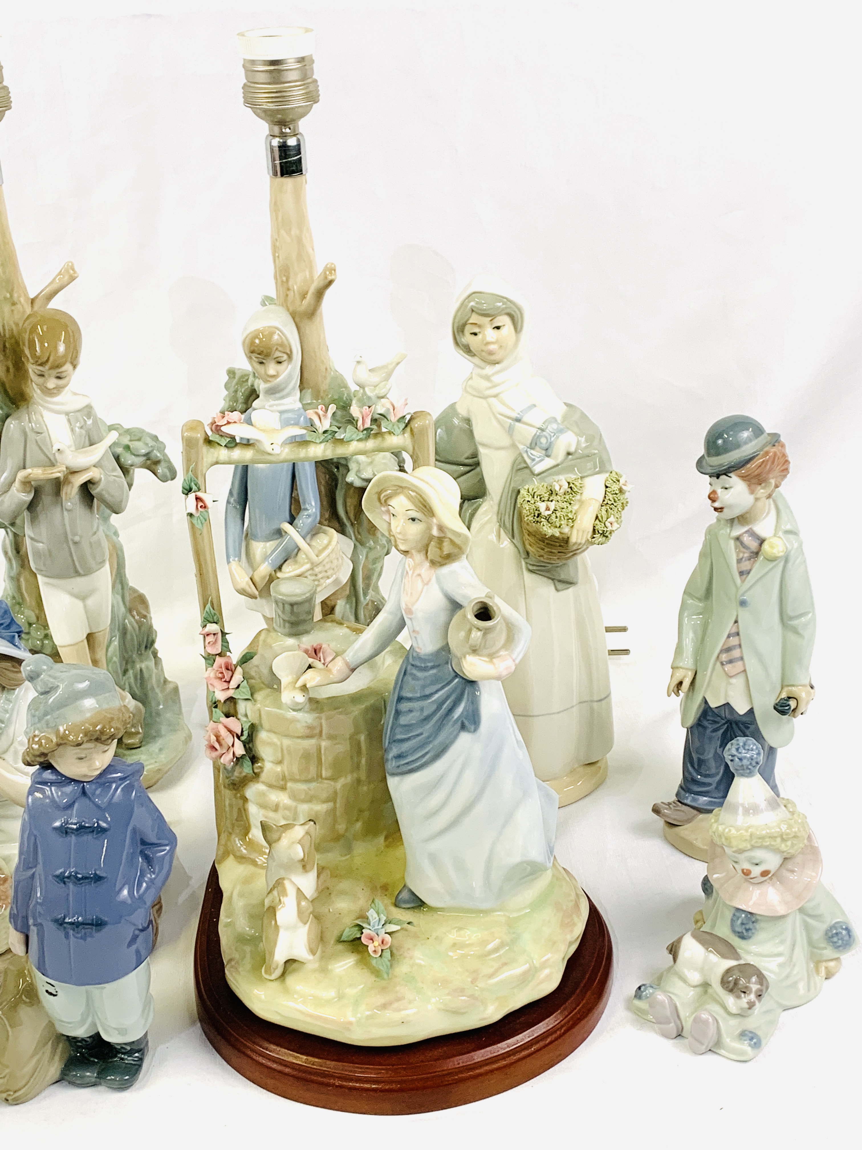 A pair of Lladro table lamps; 6 Lladro and Nao figures and 3 other figures - Image 3 of 5