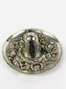 Silver coloured repousse decorated Mexican model sombrero
