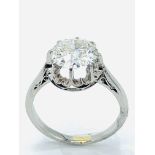 Solitaire diamond and platinum ring.