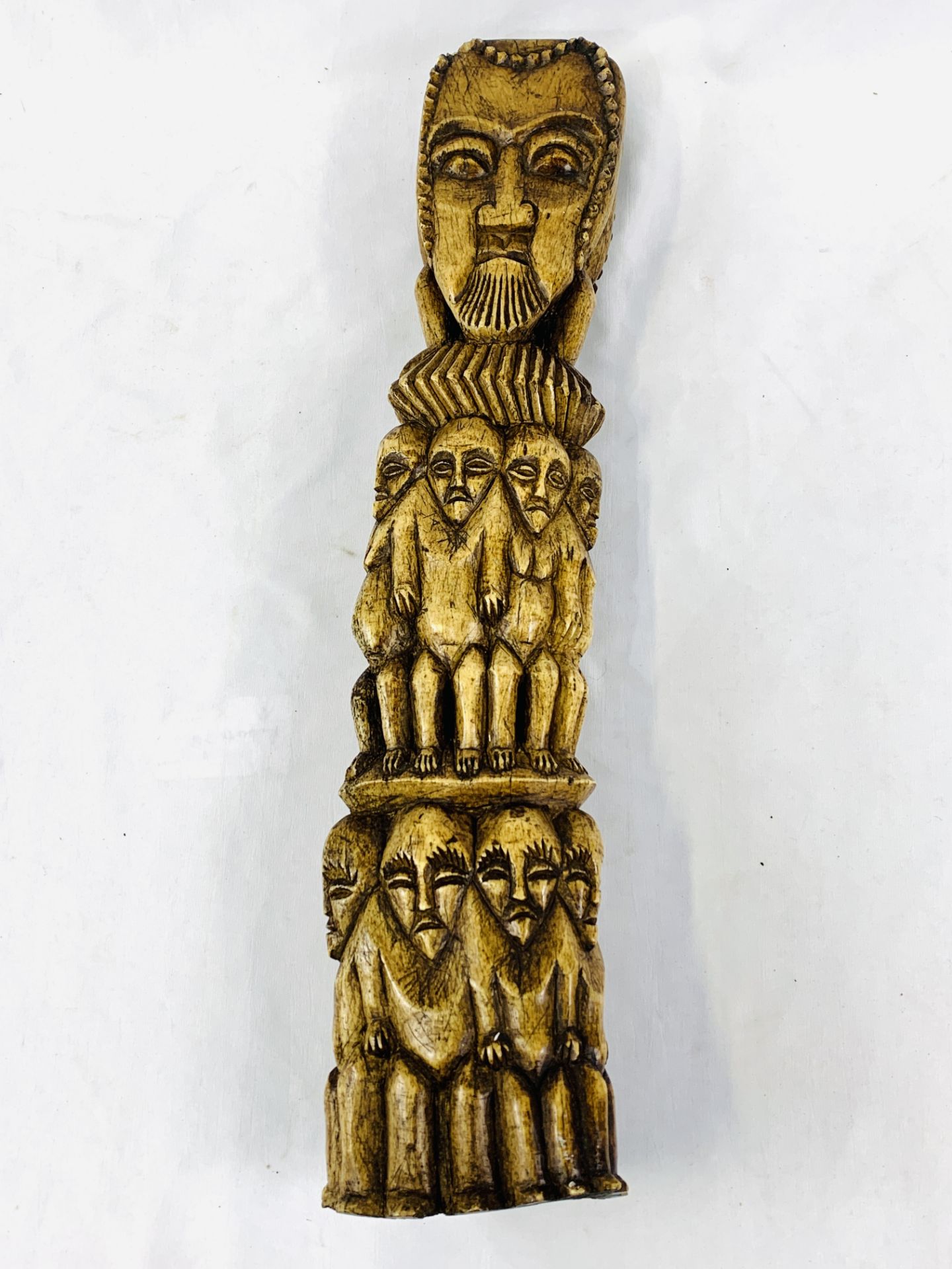 Large ethnic carved bone - Image 2 of 4