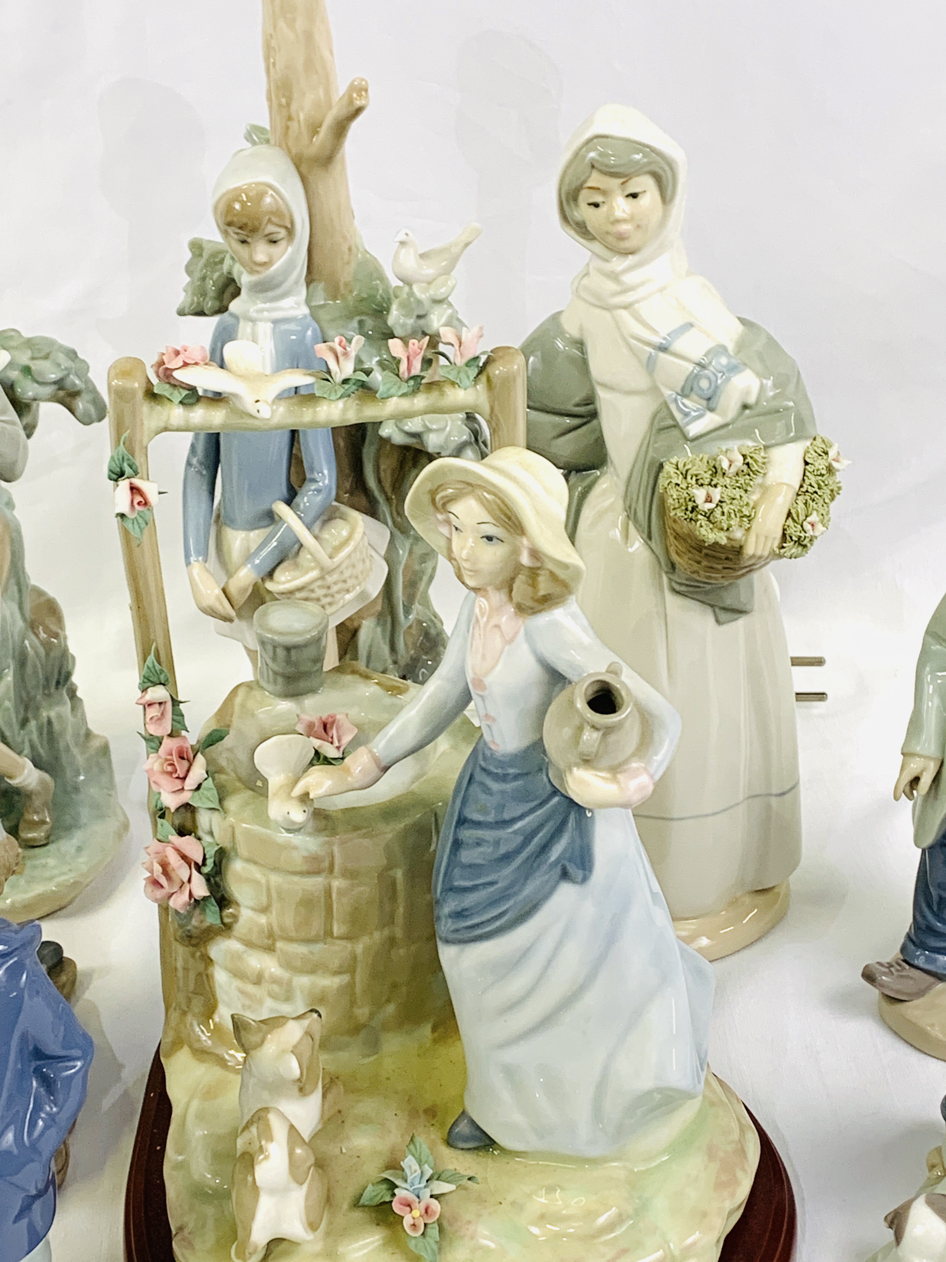 A pair of Lladro table lamps; 6 Lladro and Nao figures and 3 other figures - Image 5 of 5