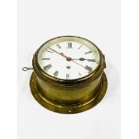 Large brass cased bulkhead clock
