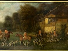 Framed oelograph of a hunting scene