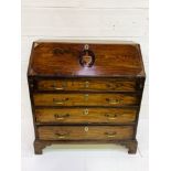 Georgian mahogany bureau with inlay to front.