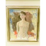 Framed oil on board female nude