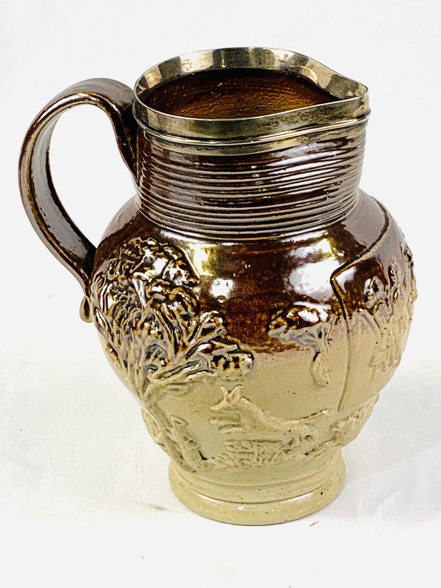 A silver mounted Mortlake stoneware jug. - Image 3 of 4