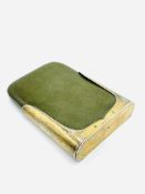 Silver mounted green leather cigar case by George Henry James