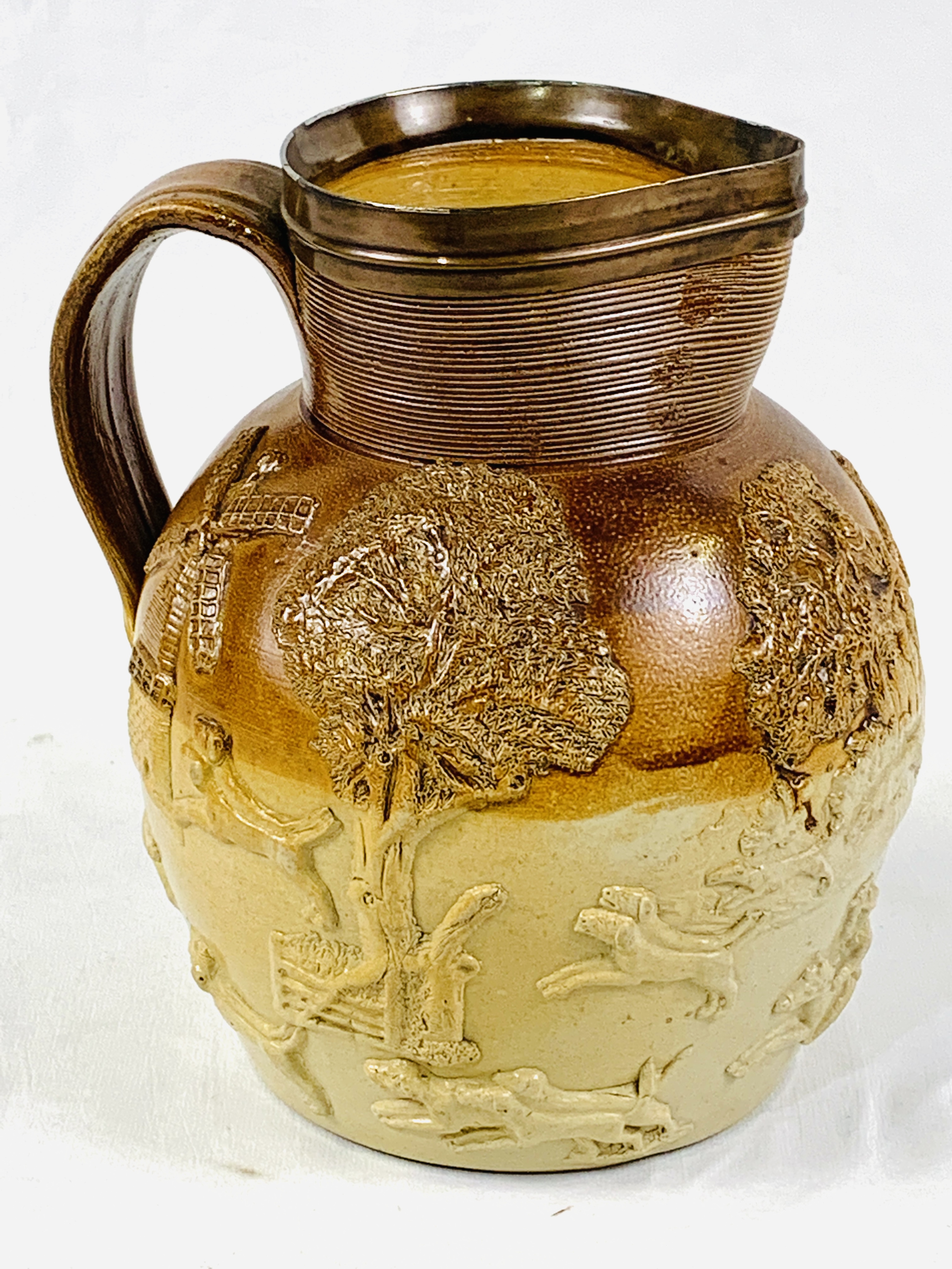 A Mortlake salt glazed stoneware jug. - Image 3 of 3