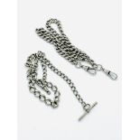 Two hallmarked silver watch chains