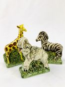 Three Italian ceramic animal figurines