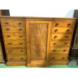 Victorian mahogany chest of drawers cum linen press.